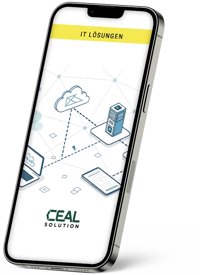Visualisierung mobiler IT-Lösung von CEAL Solution auf Smartphone-Skizze